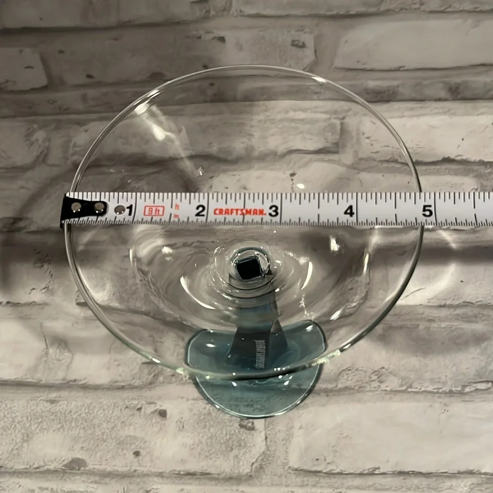 Bombay Sapphire 7oz martini glass thick blue glass stem collectible bartender